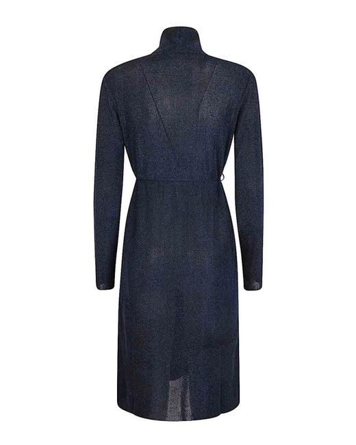 Siyu Blue Belted Midi Dress