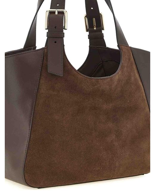 Furla Brown Dora M' Shopping Bag