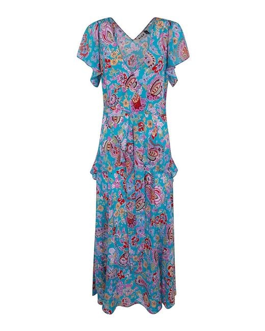 Rixo Blue Evie Dress Cara Floral