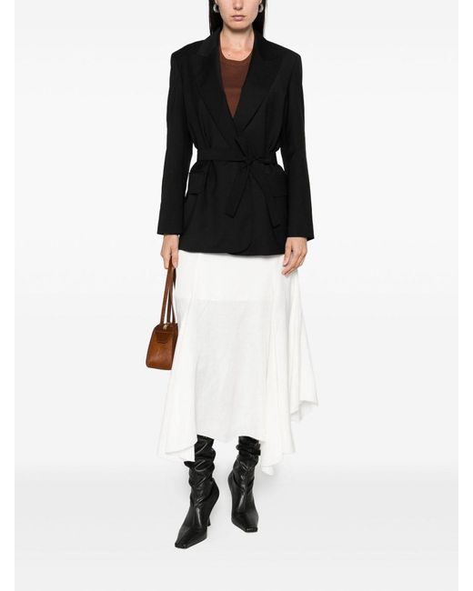 Max Mara Black Belted Woollen Cloth Blazer