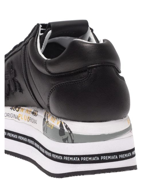 Premiata Black Leather Beth 3873 Sneakers