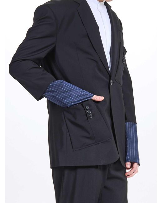 Moschino Blue Cut Sleeves Jacket for men