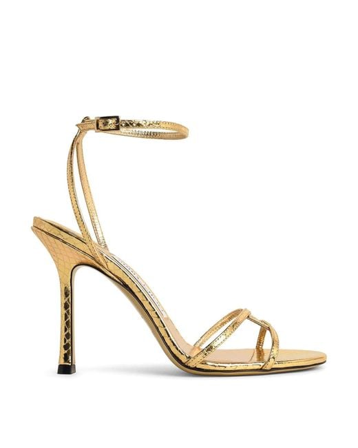 Jimmy Choo Metallic 1998 Leo 100 Leather Sandals