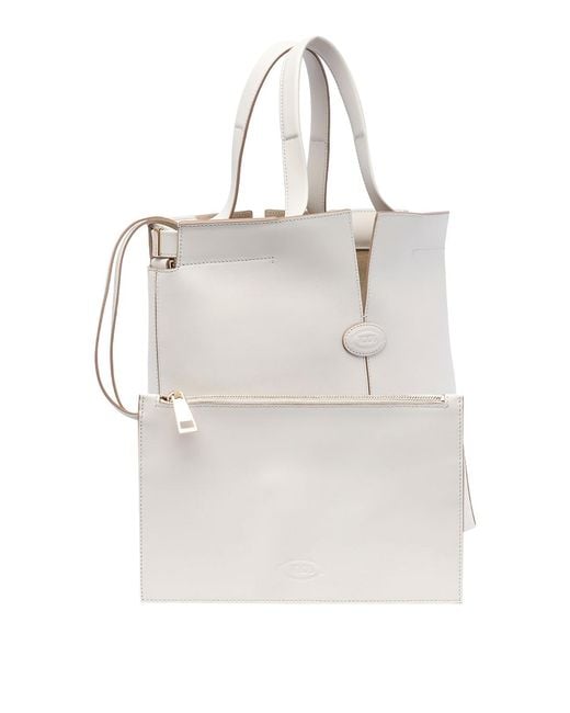 Tod's Natural Small Tods Di Folio Shopping Bag