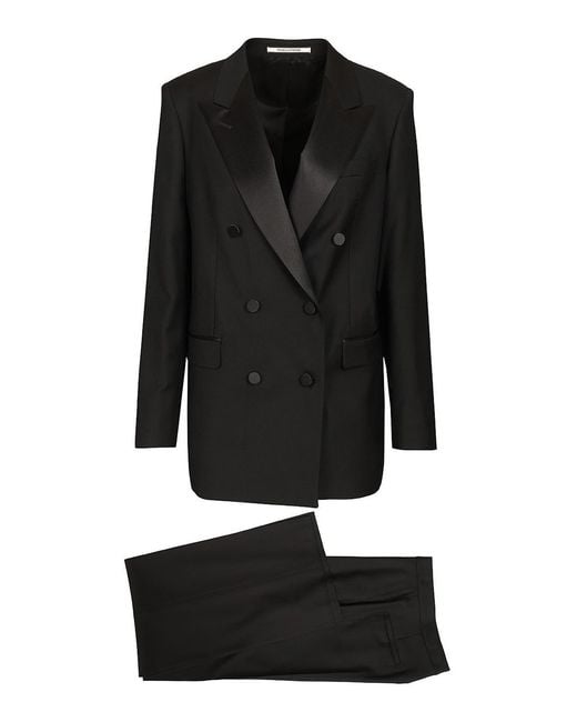 Tagliatore Black Double-Breasted Wool Tuxedo