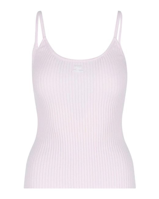 Courreges Pink Top Logo