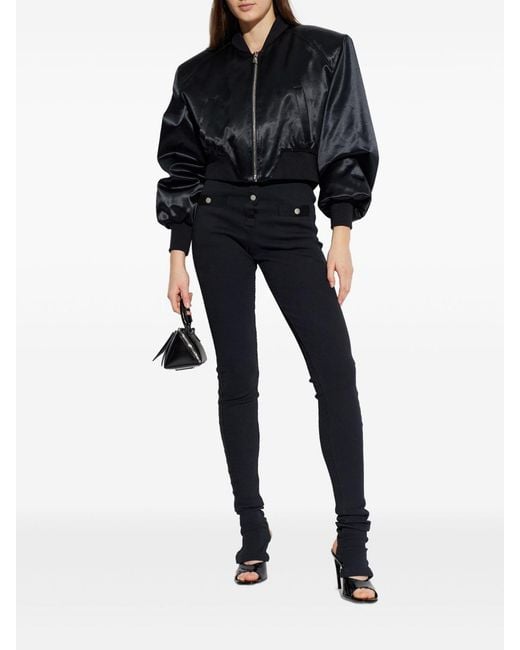 The Attico Blue Satin Bomber Jacket