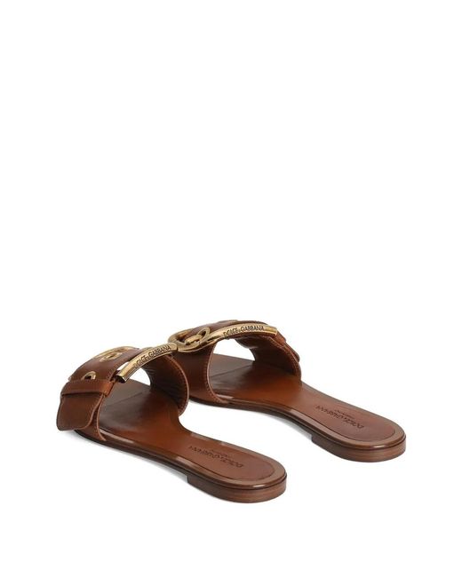 Dolce & Gabbana Brown Flat Sandal