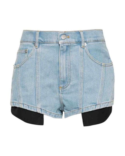 Mugler Blue Denim Shorts