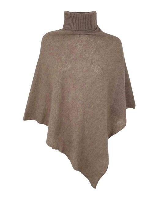 Mirror In The Sky Natural Polo Neck Poncho