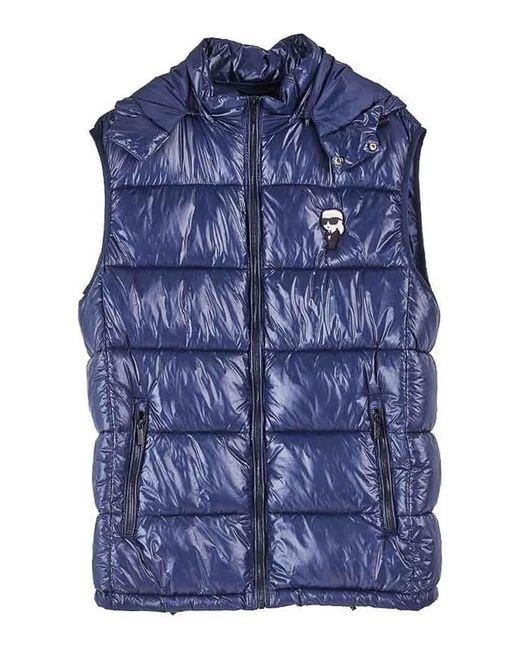Karl Lagerfeld Blue Karl Lightweight Sleeveless Down Jacket for men