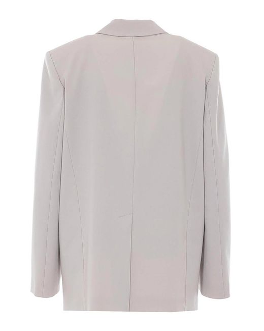 Pinko White Freda Jacket With Frontal Button Closure