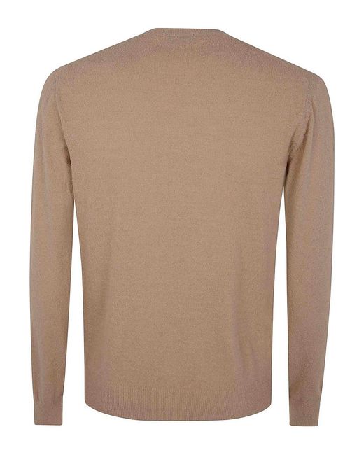 Drumohr Brown Long Sleeves Round Neck Sweater for men
