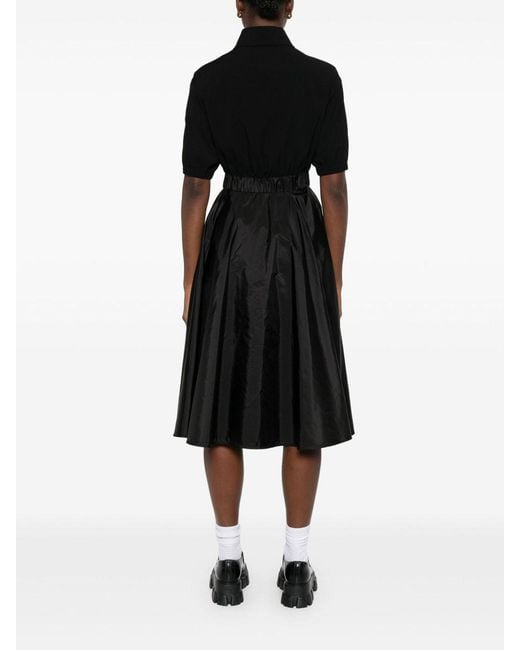 Moncler Black Satin Midi Dress