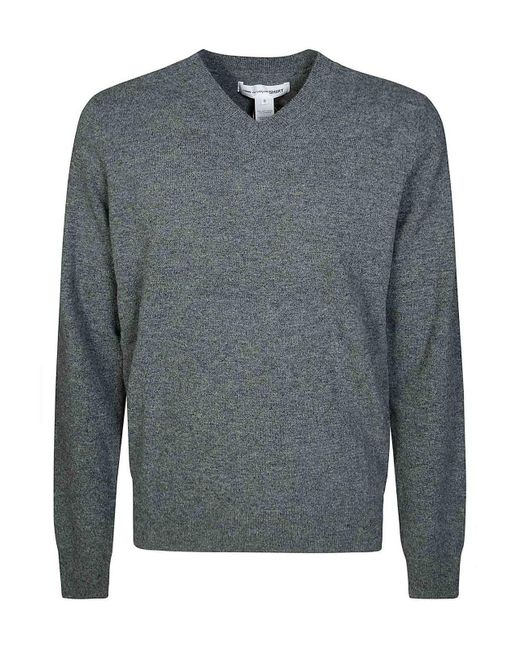 Comme des Garçons Gray Maglia Scollo V Lambswool for men