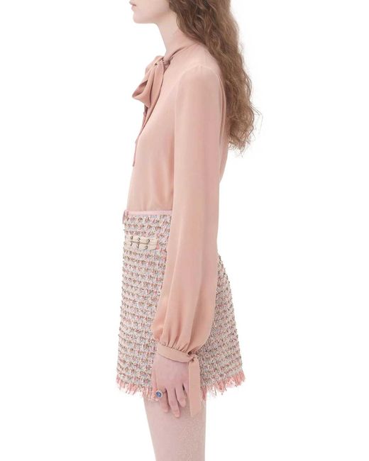 Valentino Garavani Pink Crepe Top With Tripoline