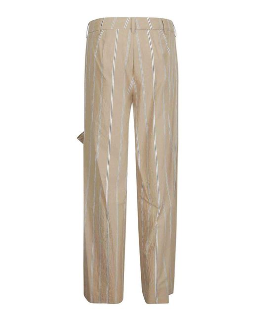 Jejia Natural Trousers With Stripes