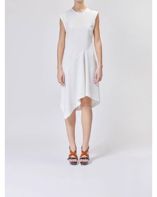 Moschino White Asymmetrical Shutted Dress