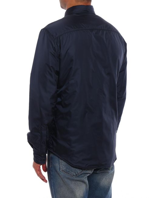 Aspesi Blue Padded Lightly Padded Nylon Shirt Jacket for men