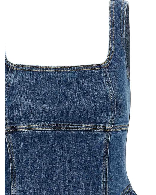 Self-Portrait Blue Denim Mini Dress