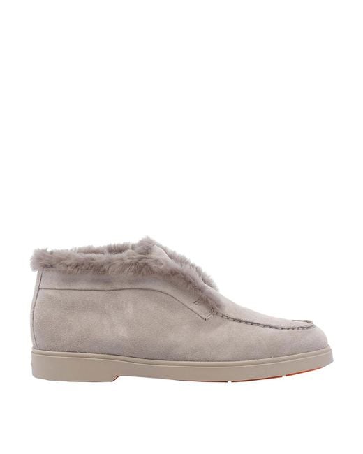 Santoni Gray Desert Suede Bootie