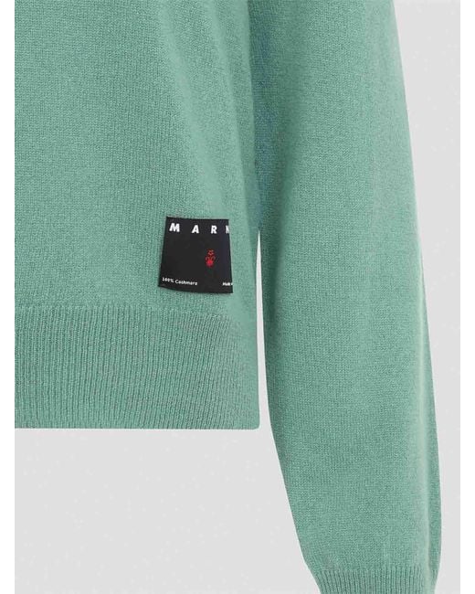 Marni Green Polo Neck Sweater