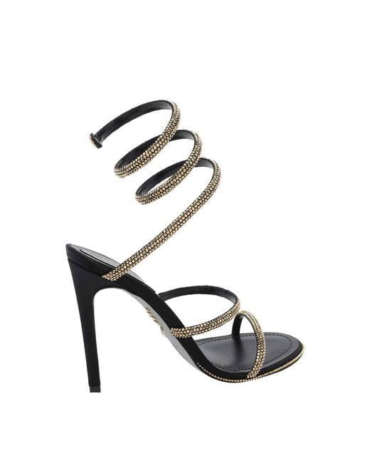 Rene Caovilla Black Cleo Pump Sandals