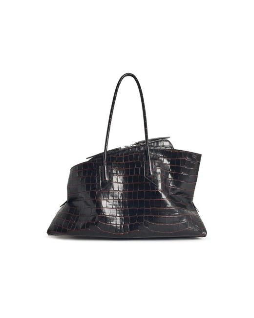 The Attico Black La Passeggiata Medium Leather Bag