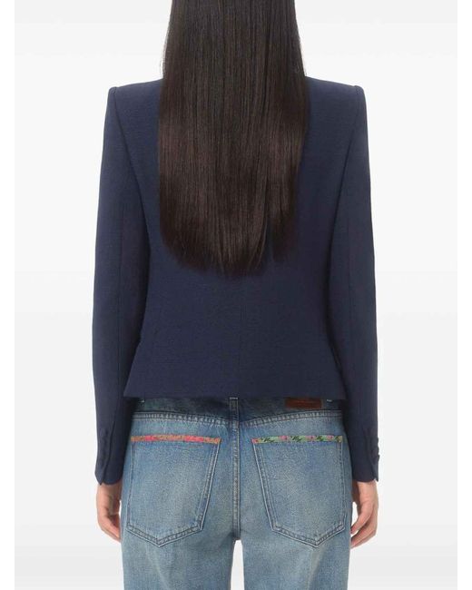 Valentino Blue Bow Single-Breasted Jacket