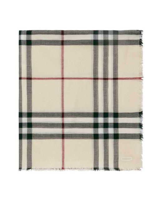 Burberry Gray Giant Check Wool Scarf