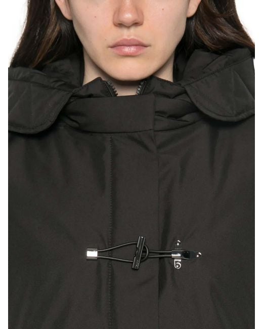 Fay Black Toggle Coat Tecnico+Db Front Stac Nero