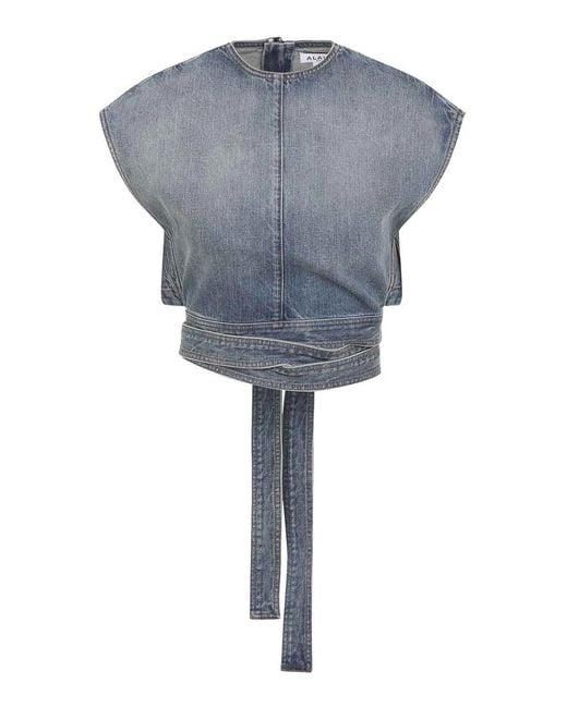 Alaïa Gray Belted Top