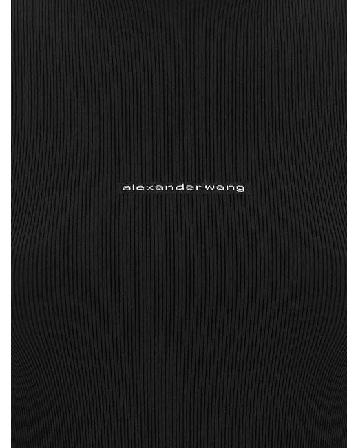 Alexander Wang Black Ribbed Sweater With Logo