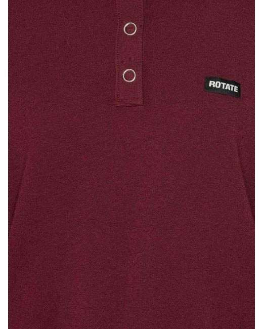 ROTATE BIRGER CHRISTENSEN Red Burgundy Polo Shirt With Logo Patch