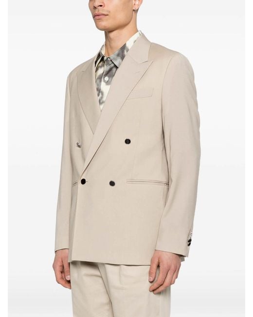 Manuel Ritz Natural Stretch Wool Double-Breasted Blazer for men