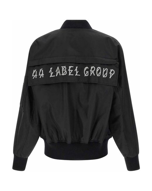 44 Label Group Black Outer Bomber Jacket for men