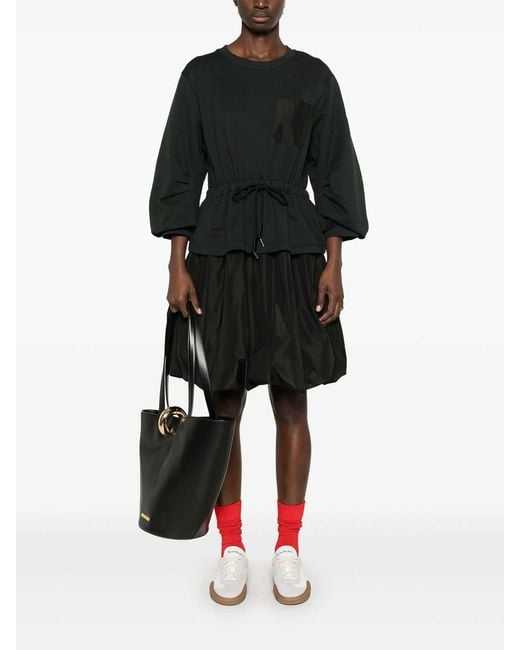 Moncler Black Logo-Patch Dress