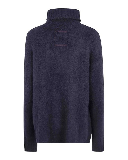 Uma Wang Blue High Neck Top