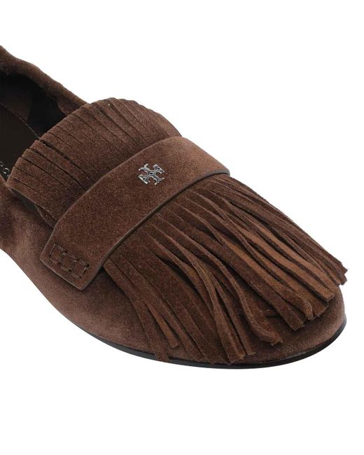 Tory Burch Brown Ballet Fringe Loafers