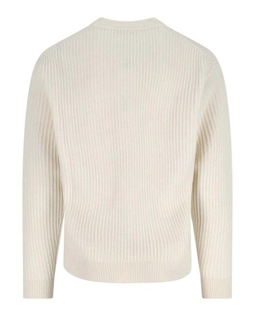 Maison Kitsuné White Merino Wool Sweater for men