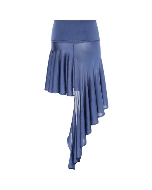 Alaïa Blue Pointed-Toe Knit Skirt