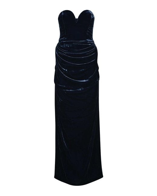 ROTATE BIRGER CHRISTENSEN Blue Dress Made Of Velvet