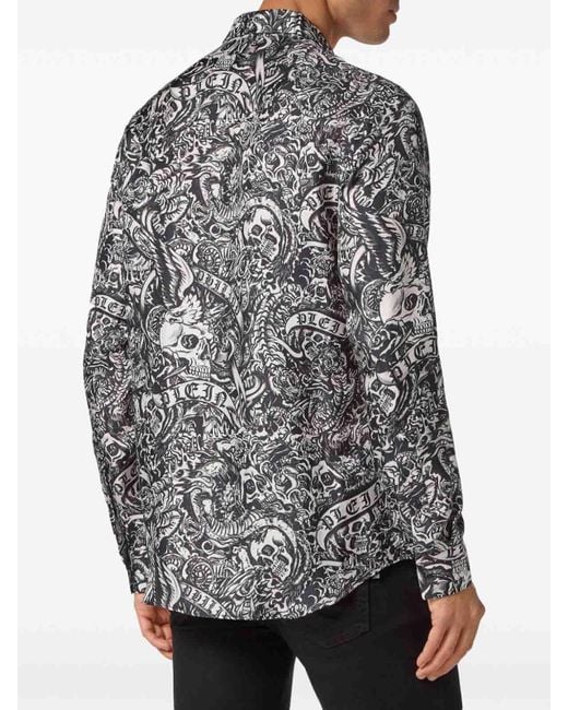 Philipp Plein Gray Shirt for men