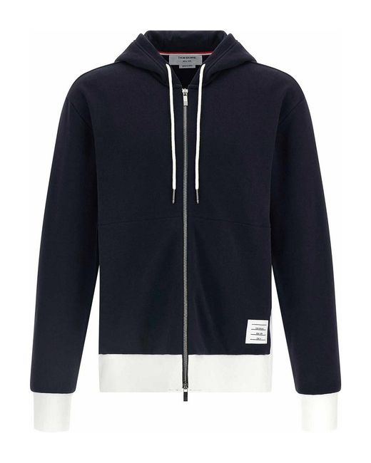 Thom Browne Blue '4 Bar' Insert Hoodie for men