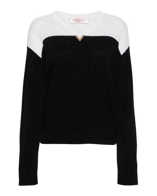 Valentino Garavani Black Two-tone Sweater