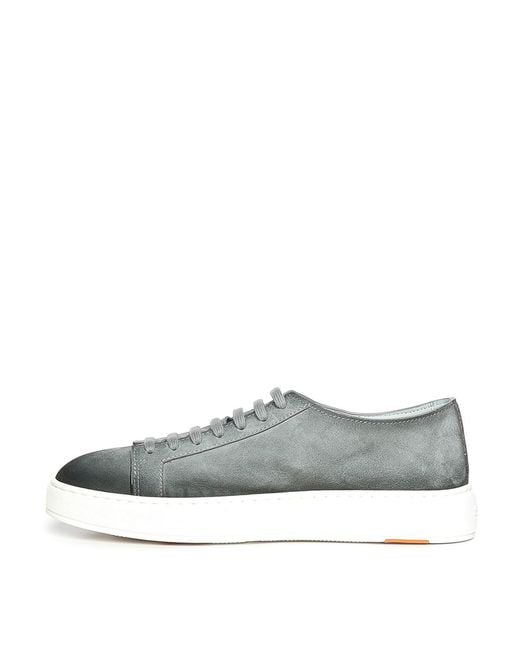 Santoni Gray Suede Sneaker for men