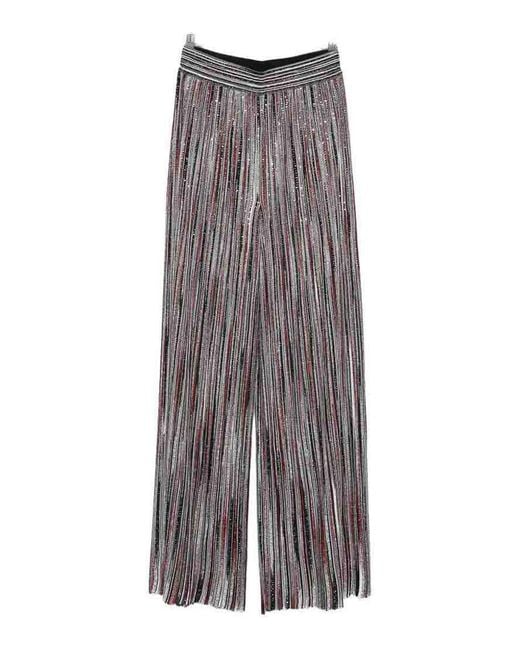 Missoni Gray Striped Wide-Leg Trousers