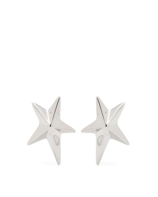 Mugler White Star Earrings