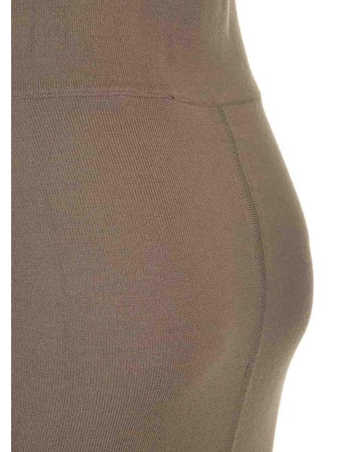 Rick Owens Brown Taupe Knit Midi Skirt
