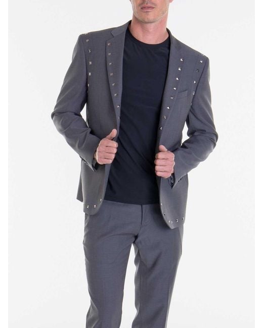John Richmond Blue Button Long Sleeve Jacket for men